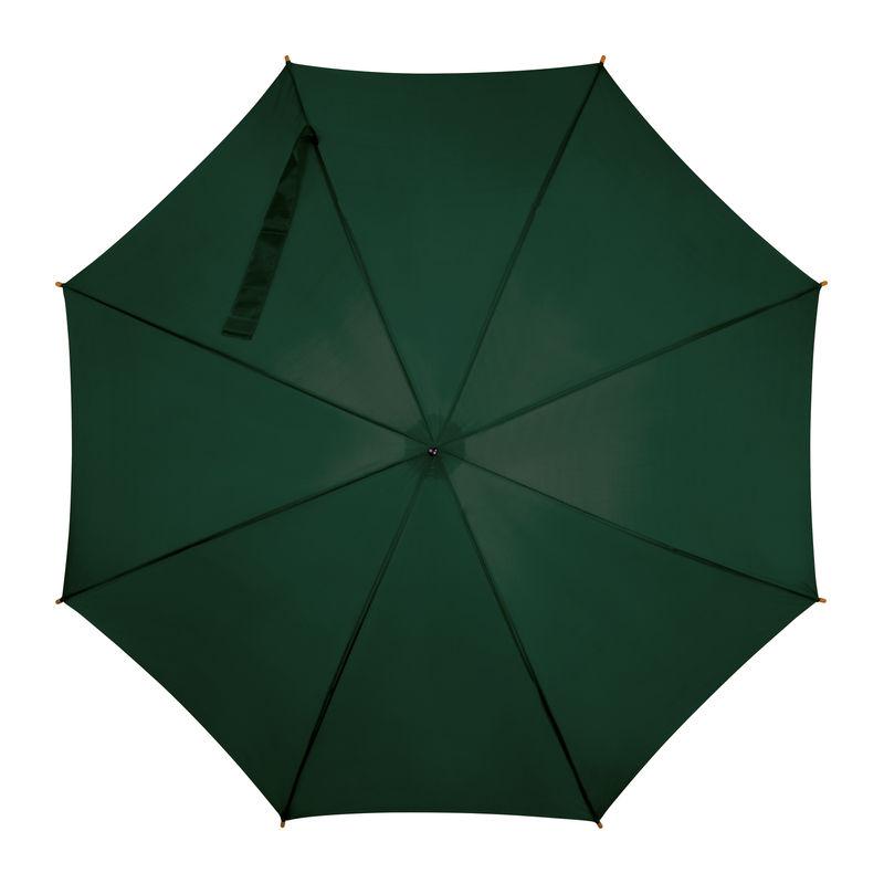 Umbrelă automată cu mâner din lemn Verde Inchis