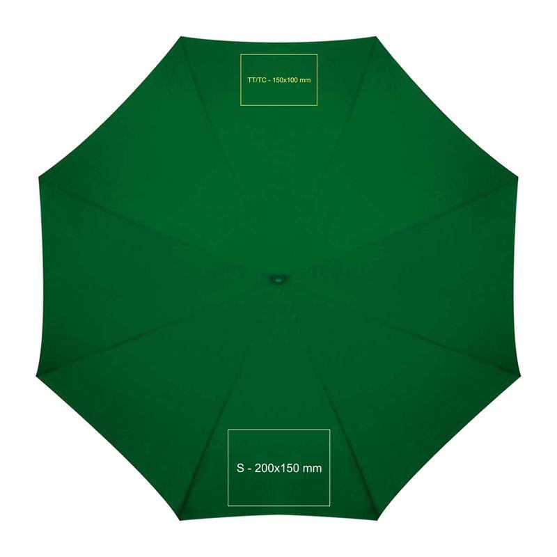 Umbrelă automată cu mâner din lemn Verde Inchis