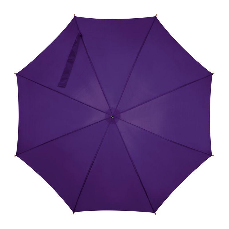 Umbrelă automată cu mâner din lemn Mov