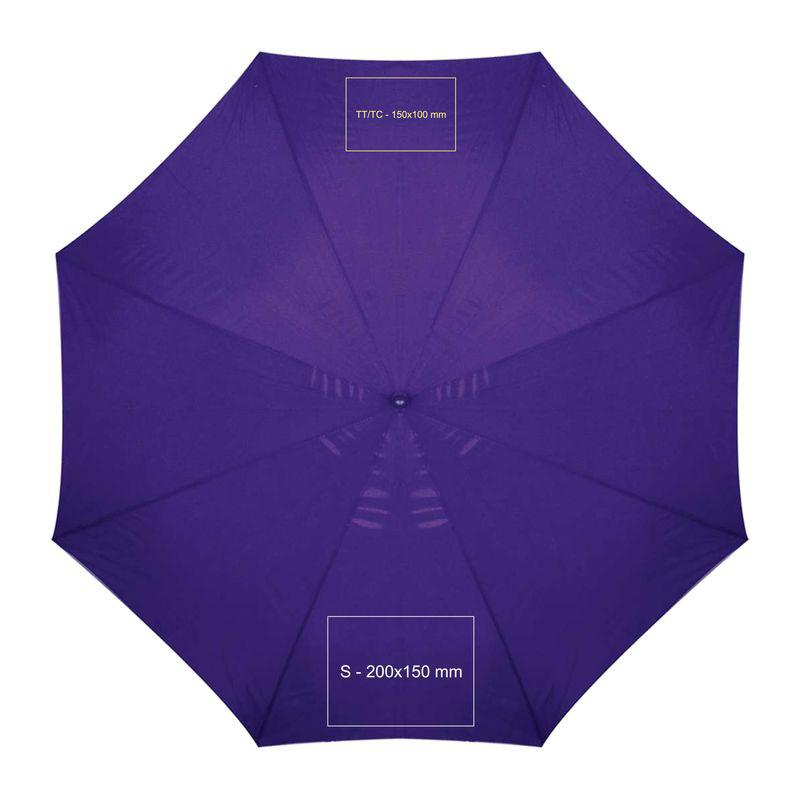 Umbrelă automată cu mâner din lemn Mov