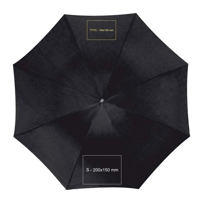 Umbrela cu mâner curbat Negru