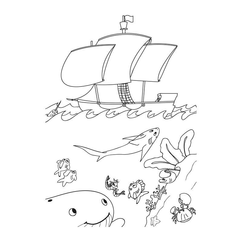 Set colorat - caiet și 6 creioane Maro