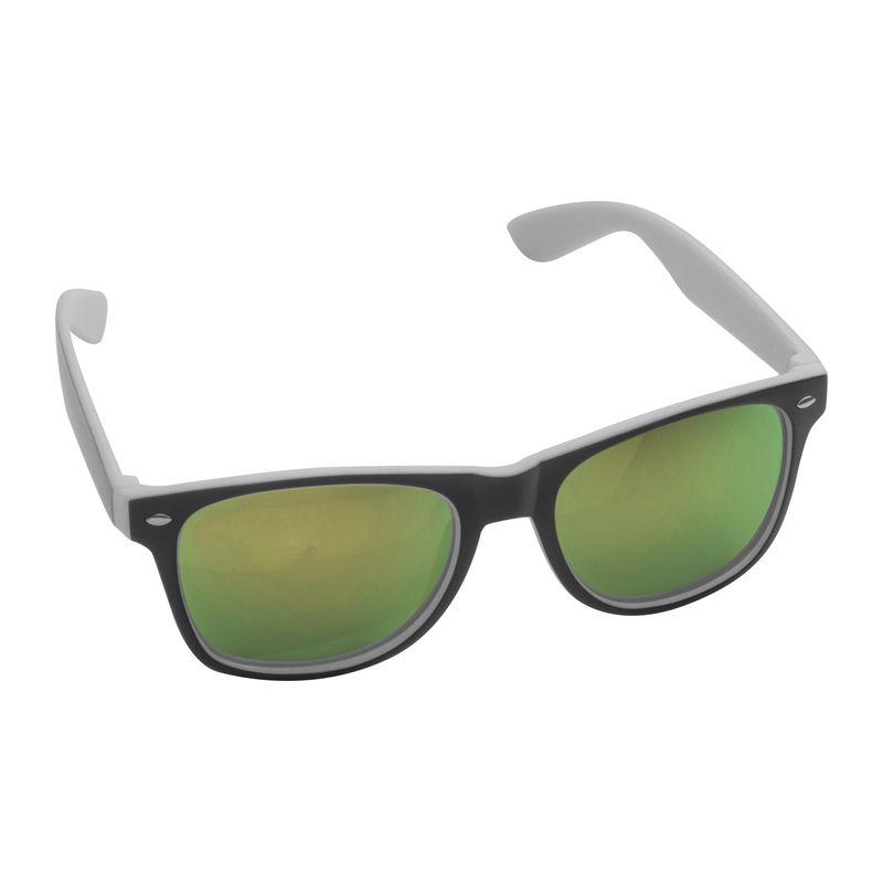 Ochelari de soare bicolor cu lentile oglindite Alb