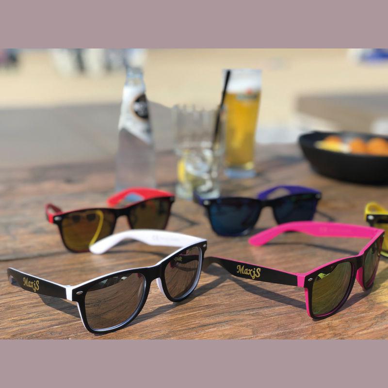 Ochelari de soare bicolor cu lentile oglindite Alb