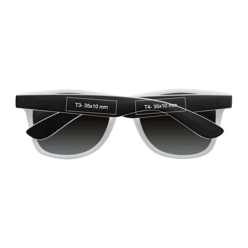 Ochelari de soare bicolor cu lentile oglindite Alb