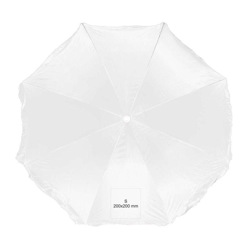 Umbrelă de plajă în husă transparentă Alb