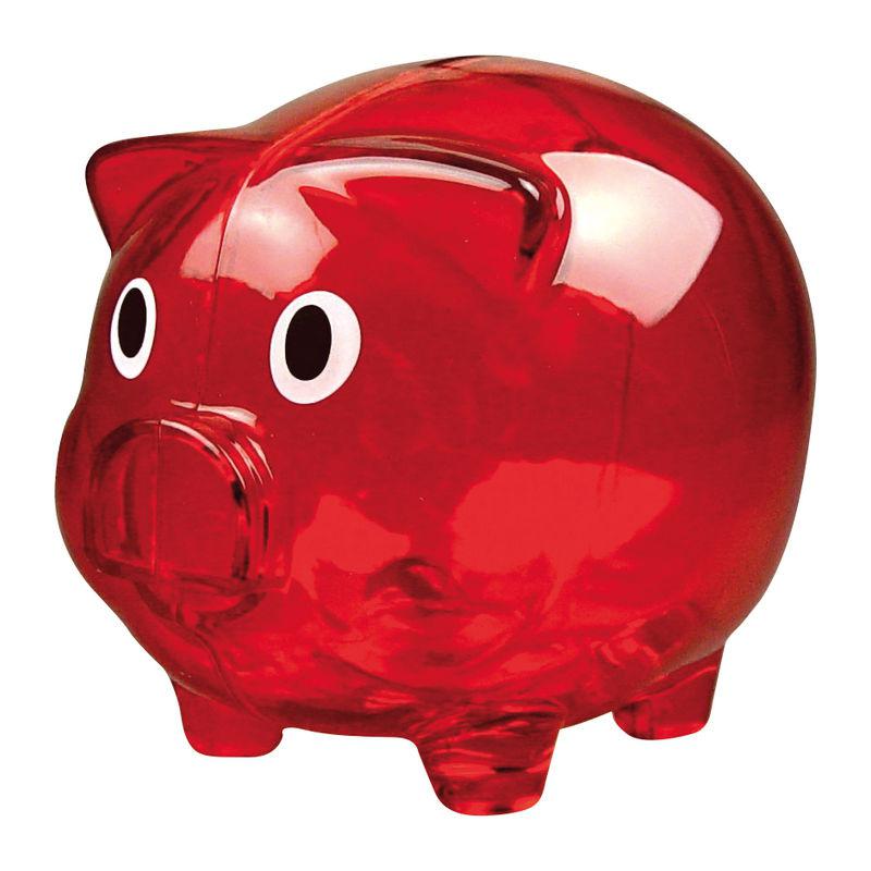 Puşculiţă din plastic transparent Roșu