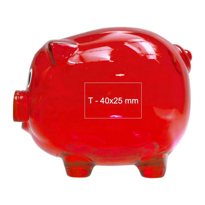 Puşculiţă din plastic transparent Roșu