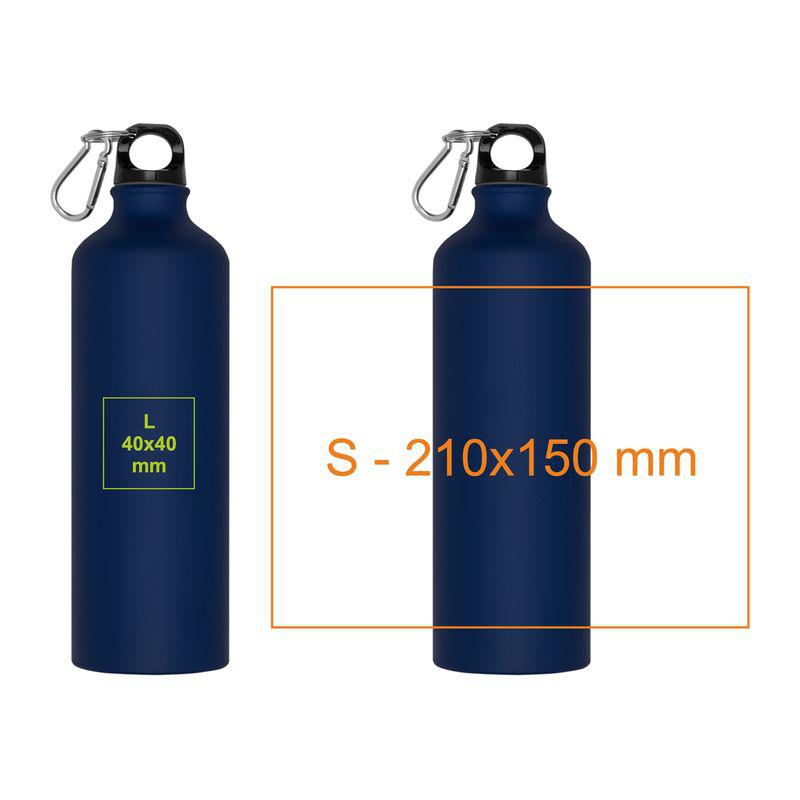 Sticlă din aluminiu 800 ml cu carabină Albastru Inchis