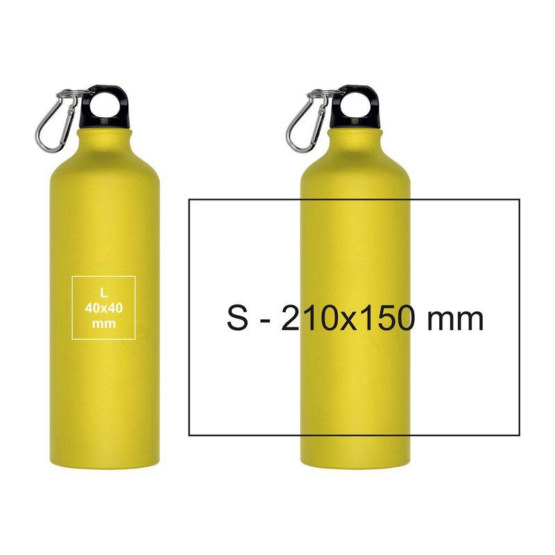 Sticlă din aluminiu 800 ml cu carabină Galben