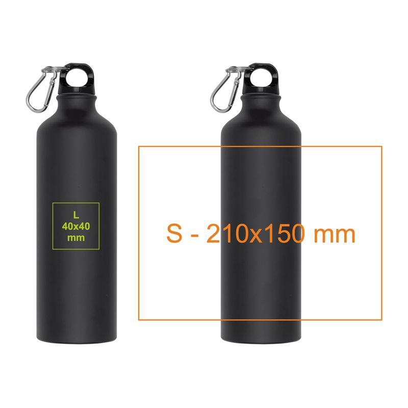 Sticlă din aluminiu 800 ml cu carabină Negru