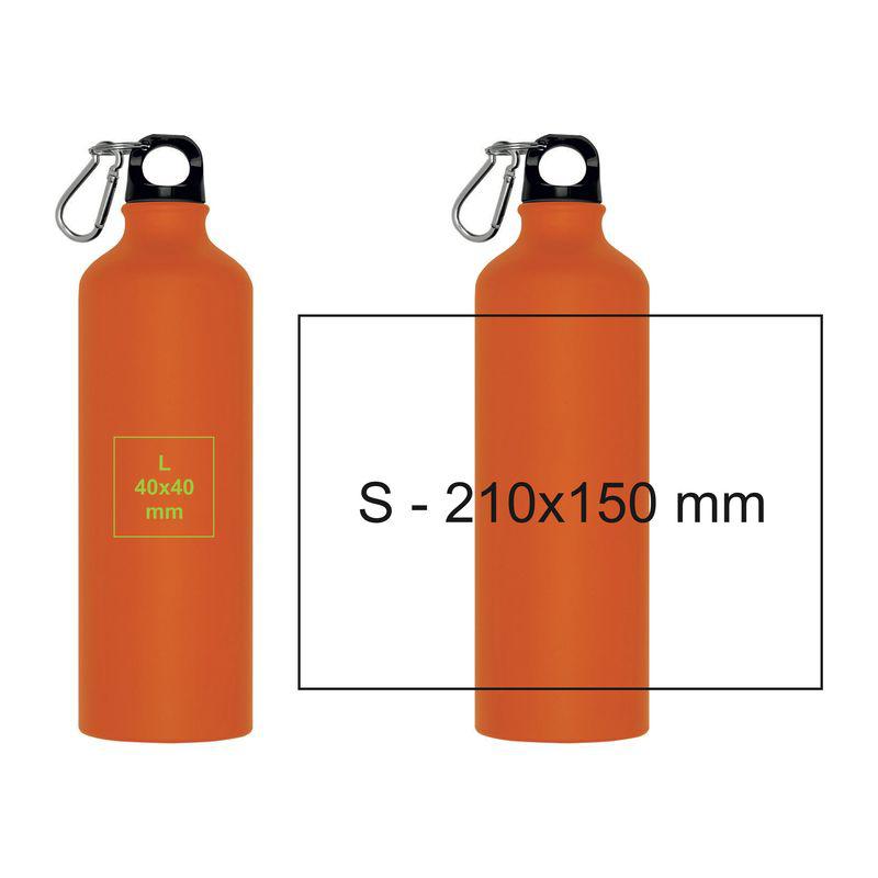 Sticlă din aluminiu 800 ml cu carabină Portocaliu