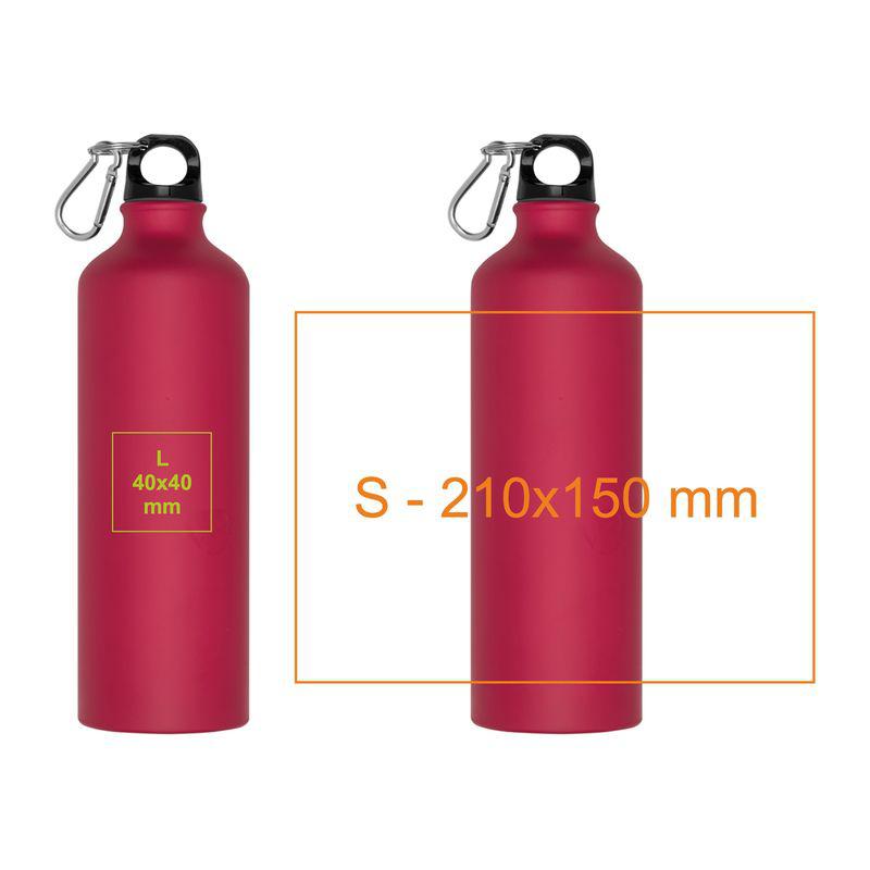 Sticlă din aluminiu 800 ml cu carabină Roșu