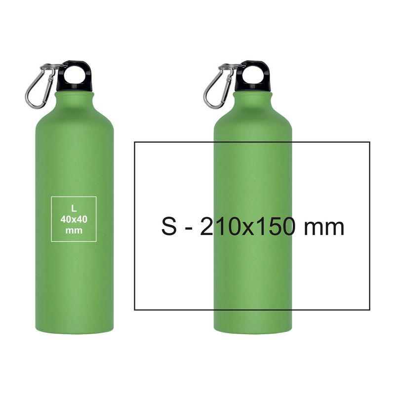 Sticlă din aluminiu 800 ml cu carabină LIght Green
