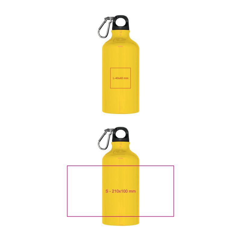 Sticlă din aluminiu 500 ml cu carabină Galben