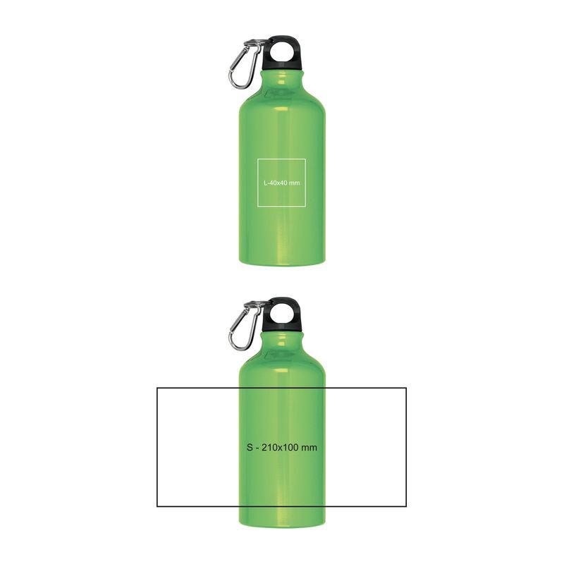 Sticlă din aluminiu 500 ml cu carabină LIght Green