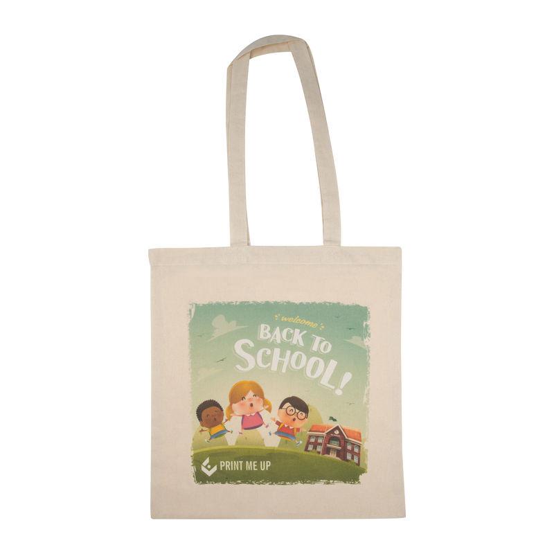 Sacoşă de cumpărături din bumbac ecologic Alb