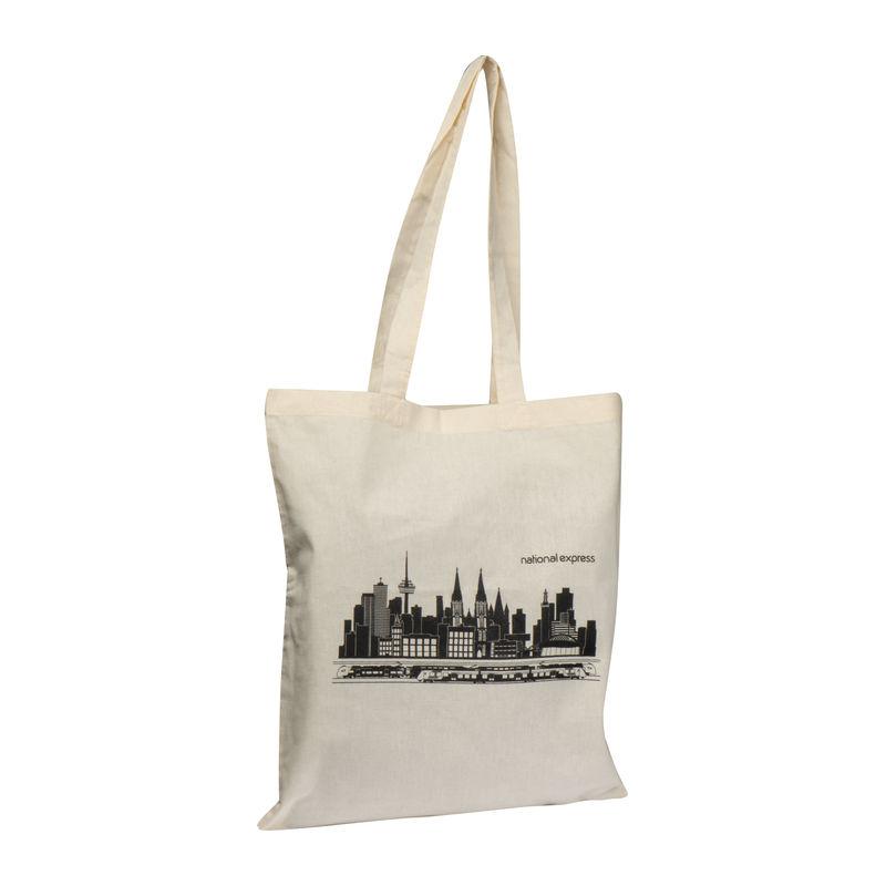 Sacoşă de cumpărături din bumbac ecologic Alb