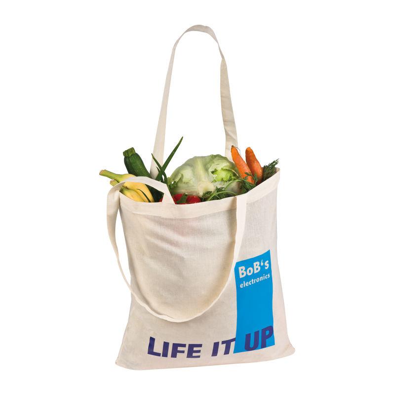 Sacoşă de cumpărături din bumbac ecologic Alb