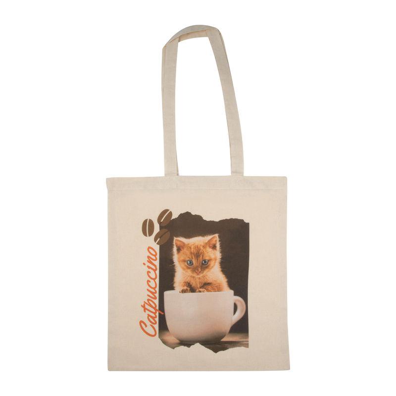 Sacoşă de cumpărături din bumbac ecologic Alb