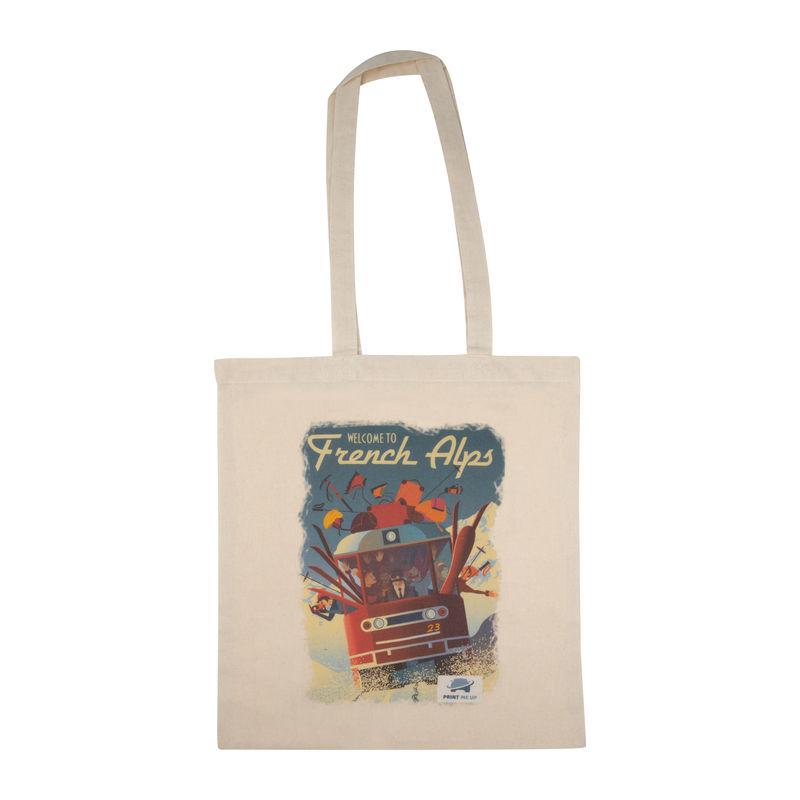 Sacoşă de cumpărături din bumbac ecologic Alb