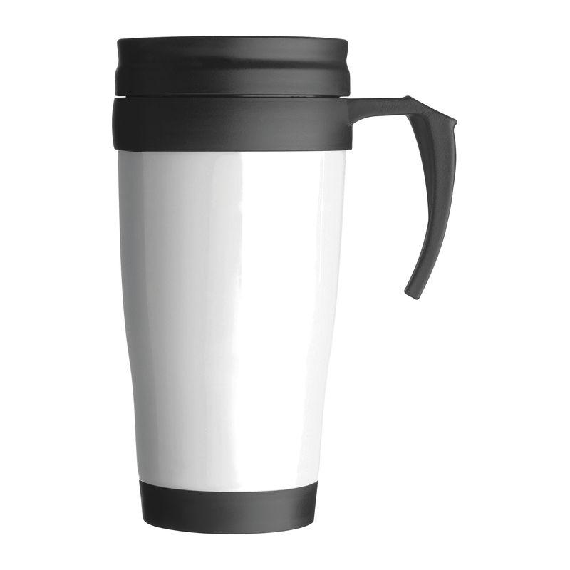 Cană termoizolantă din plastic 0,4 L  Alb