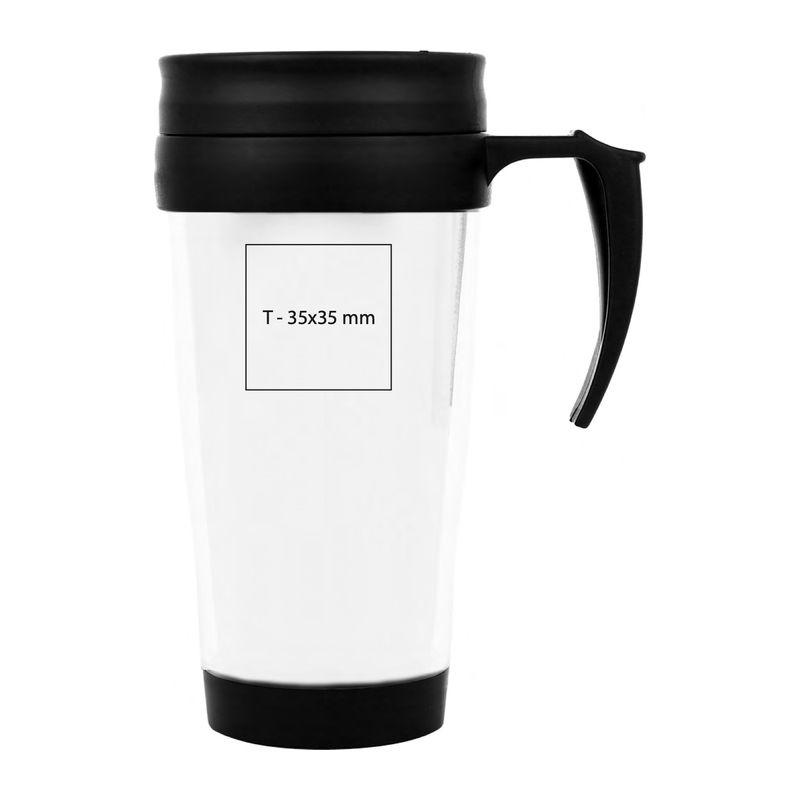 Cană termoizolantă din plastic 0,4 L  Alb