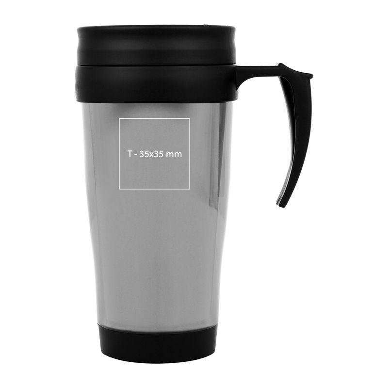 Cană termoizolantă din plastic 0,4 L  Gri