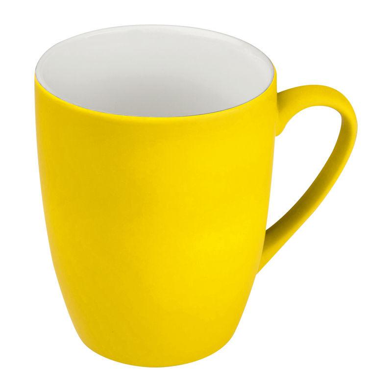Cană ceramică cauciucată Galben