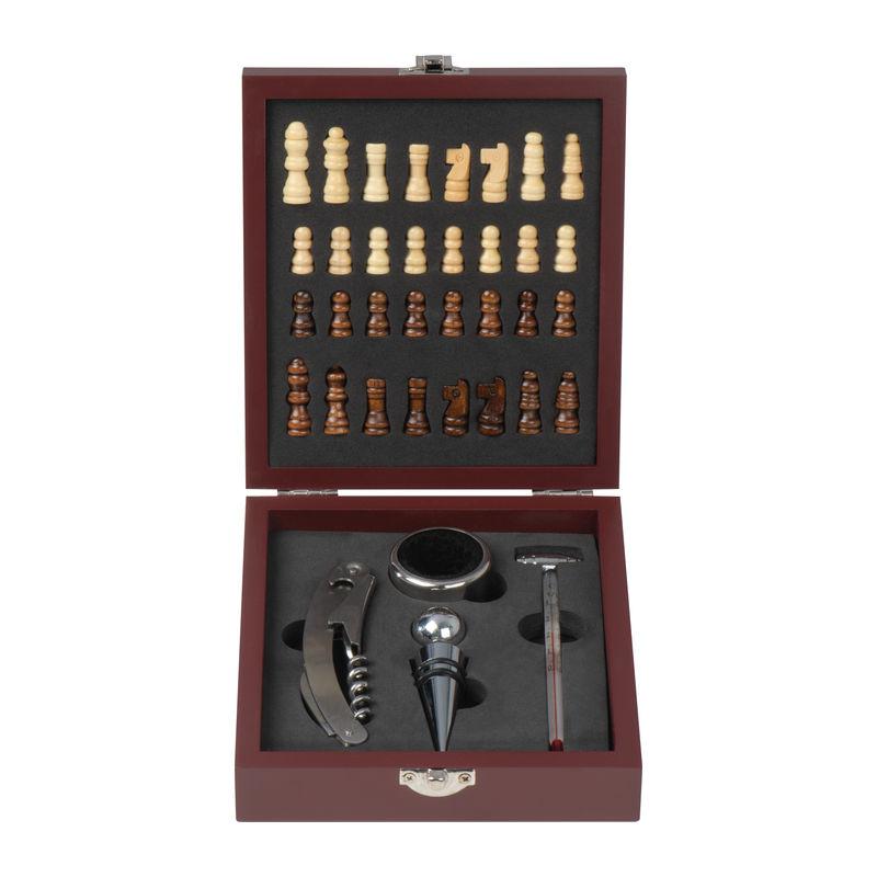 Set vin lux cu joc şah Maro
