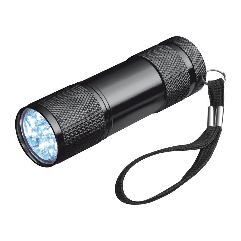 Lanternă cu 9 LED-uri în cutie Negru