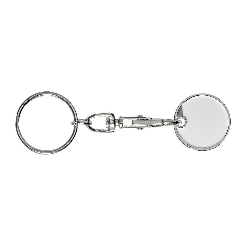 Breloc cu monedă pentru cărucior cumpărături Alb