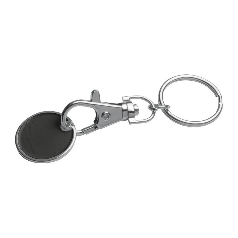 Breloc cu monedă pentru cărucior cumpărături Negru