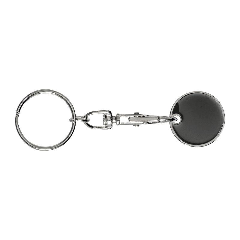 Breloc cu monedă pentru cărucior cumpărături Negru