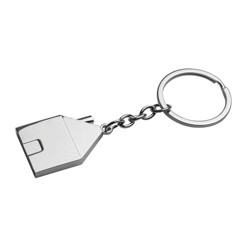 Breloc Home din metal Gri