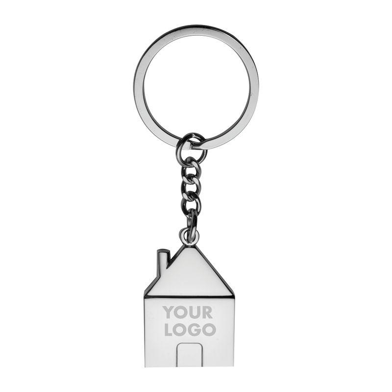 Breloc Home din metal Gri