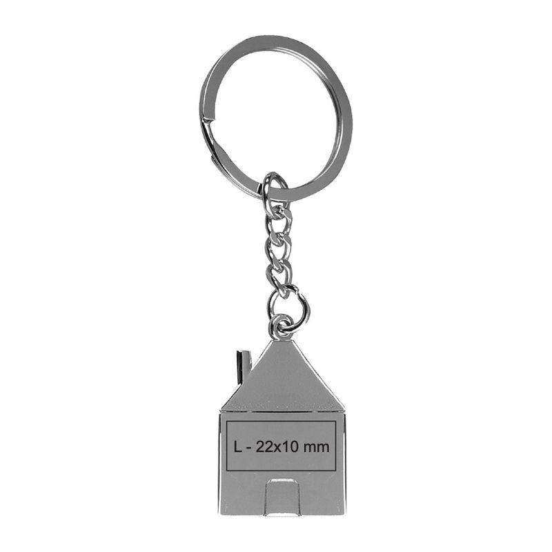 Breloc Home din metal Gri