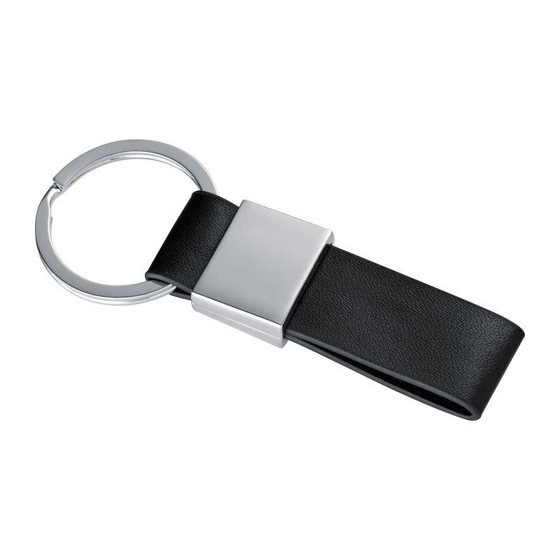 Breloc curea PU și plăcuță metalică Gri