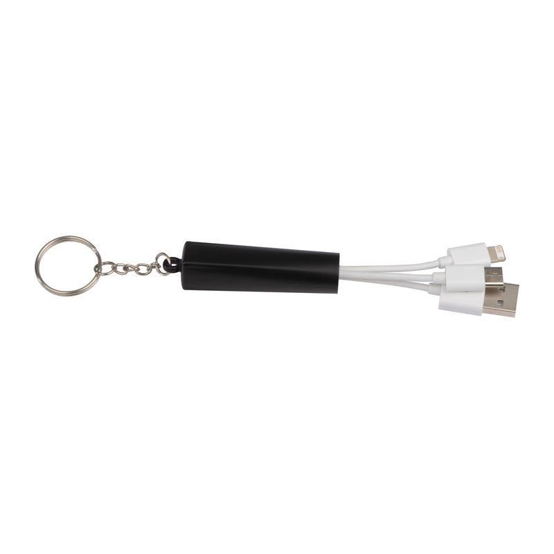 Breloc cu cablu de încărcare USB Negru