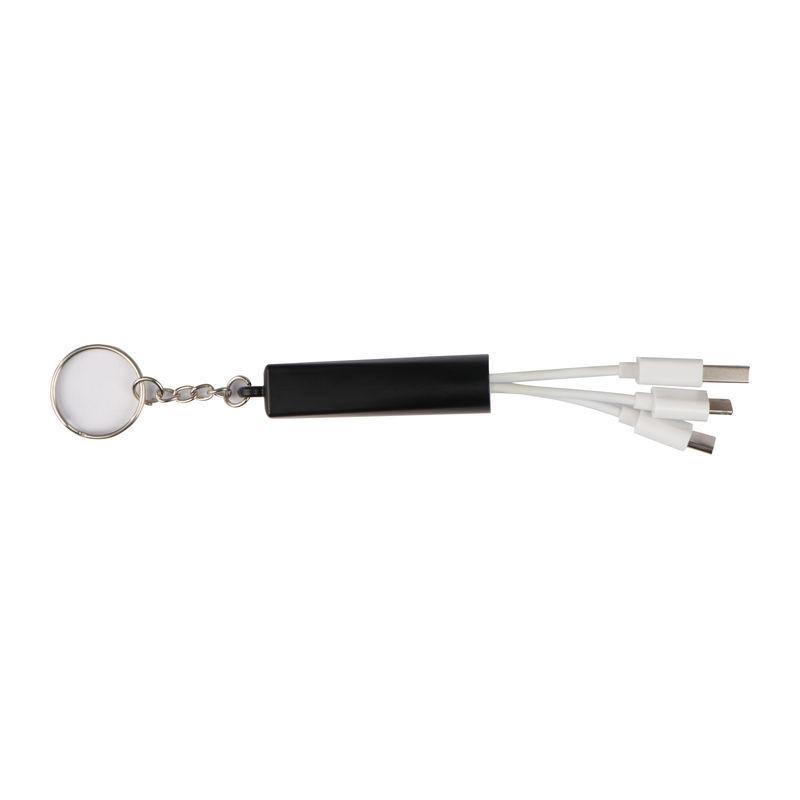 Breloc cu cablu de încărcare USB Negru