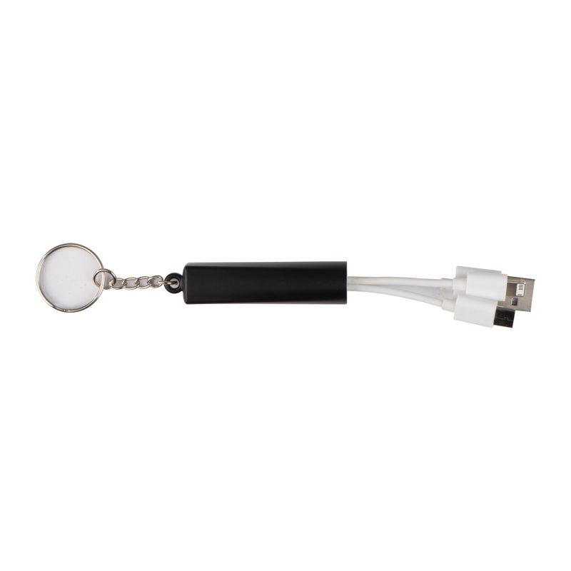 Breloc cu cablu de încărcare USB Negru