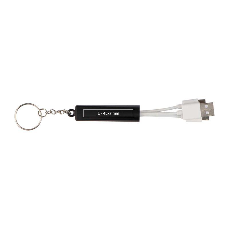 Breloc cu cablu de încărcare USB Negru