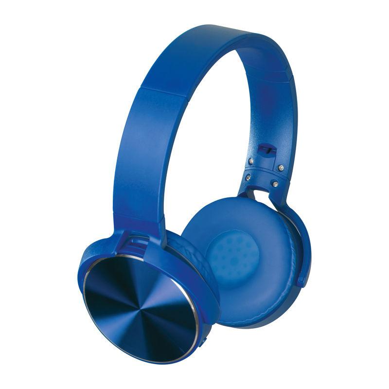 Căști bluetooth cu plăcuță metalică  Albastru