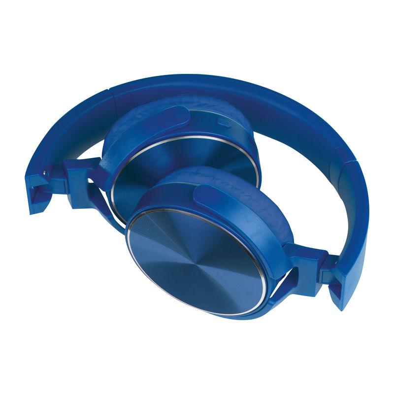 Căști bluetooth cu plăcuță metalică  Orion Navy Blue