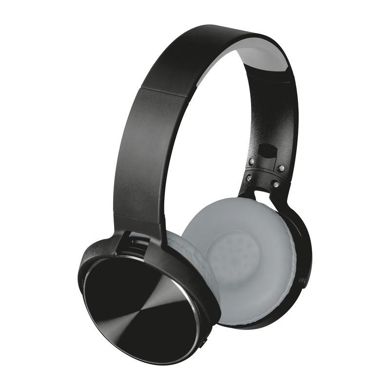 Căști bluetooth cu plăcuță metalică  Negru