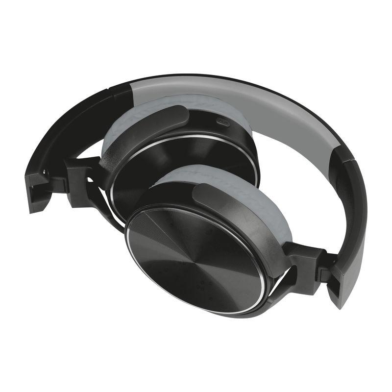 Căști bluetooth cu plăcuță metalică  Negru