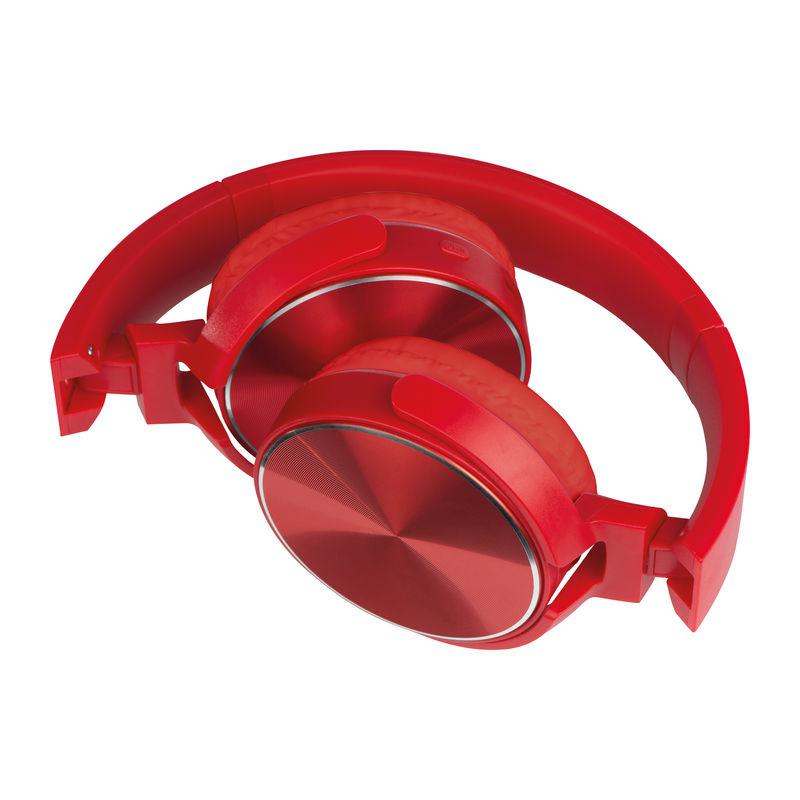 Căști bluetooth cu plăcuță metalică  Roșu