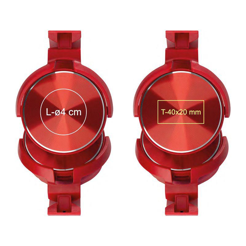 Căști bluetooth cu plăcuță metalică  Roșu