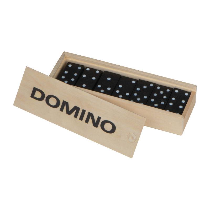 Joc domino în cutie de lemn Beige