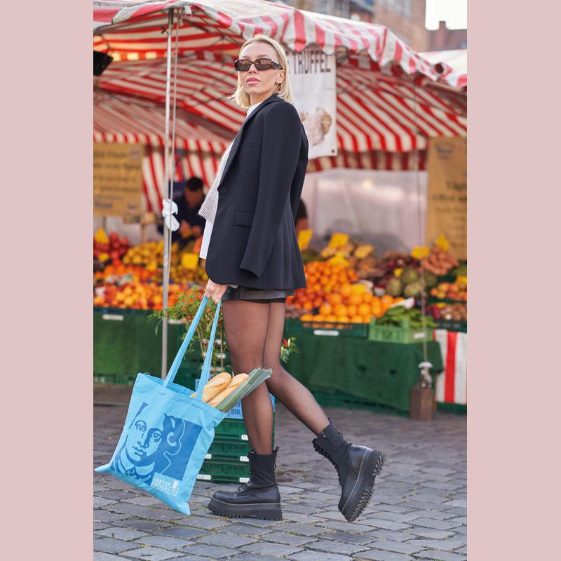 Sacoşă ecologică de cumpărături cu mânere lungi Turquoise